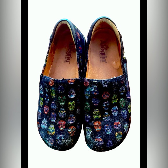 Alegria Keli PRO Sugar Skulls Dottie Slip On Professional Shoe Black EU 40/US 9 - Picture 5 of 6